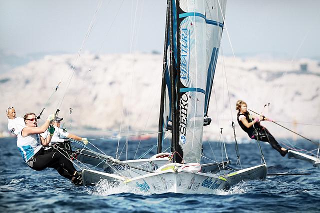 Annemiek Bekkering & Claire Blom WK 49erFX 2013 © Pierick Jeannouto-29